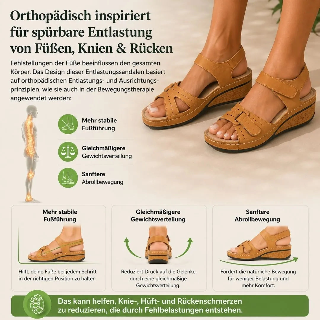 Orthopädische Komfort-Sandalen | Ergonomisches Fußbett · Rutschfest · Federleicht