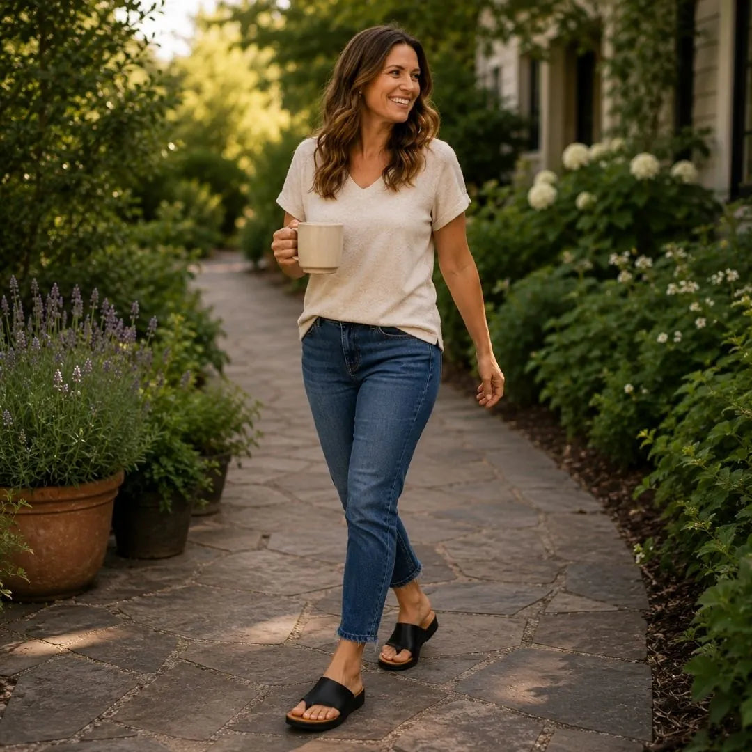 Orthopädische Damen-Pantoletten | Ergonomisches Fußbett · Rutschfest